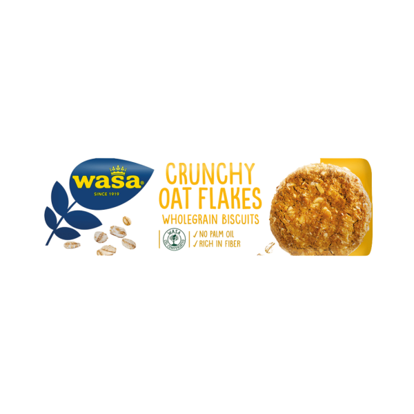 Wasa Crunchy Oat Flakes, Vollkornkekse, 250g